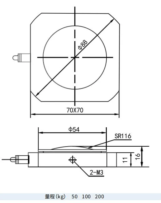 Ruijia RLD001 สแตนเลสรถยนต์เบรคเพดอลแรง Load Cell Sensor 100kg 200kg สําหรับการตรวจจับแรงเบรคของยานพาหนะ 0