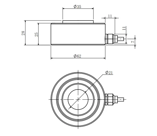Thru Hole Load Cell Button Cell 3t 5t Ring Type Force Sensor กับสัญญาณออกแบบดิจิตอล 3