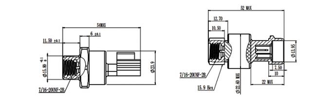 RPT233S 0~20MPa Packard Yazaki 1%FS เครื่องตรวจความดันเซรามิกสําหรับระบบ HAVC 2