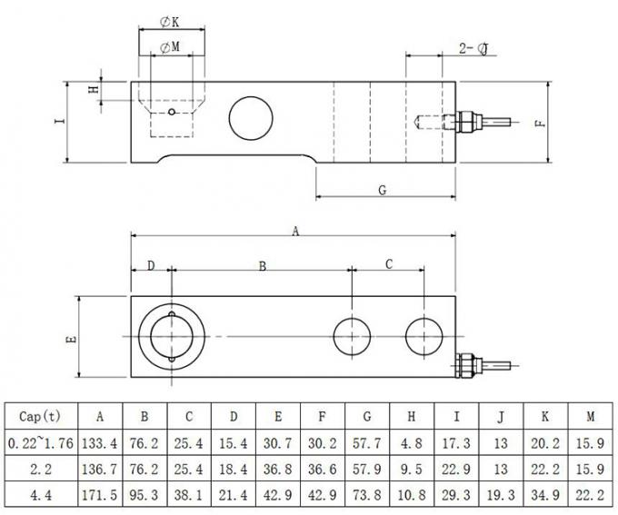 4.4t เซลล์ภาระ shear beam พร้อมใบรับรอง CE และเทคโนโลยีเทรนเมจความต้านทานสําหรับการทํางานในสภาพแวดล้อมที่หลากหลาย 1