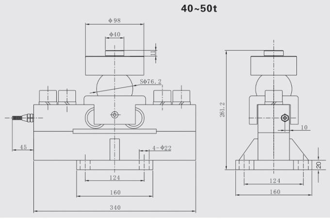 ขายร้อน Scale Load Cell Weighing Cell Weighbridge Sensor เครื่องตรวจจับความดันขั้วตัดสองตัว เครื่องตรวจจับความดันแบบอนาล็อก 30t 2