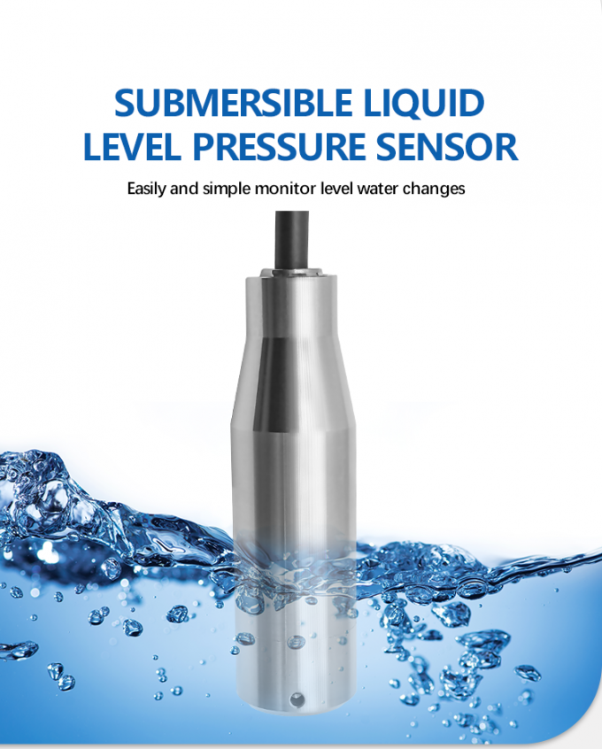 4-20mA เซ็นเซอร์ระดับน้ําแบบดําน้ําสําหรับการวัดระดับน้ําและน้ํามัน อุณหภูมิการทํางาน -20-80C RS485 IIC อินเตอร์เฟซ 0