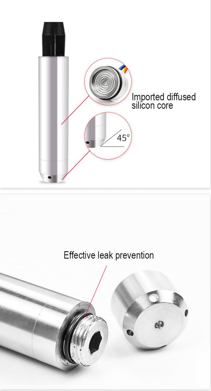 เครื่องตรวจจับระดับน้ําความแม่นยําสูง เครื่องตรวจจับระดับน้ําแบบ Hydrostatic Submersible 0-5V 0