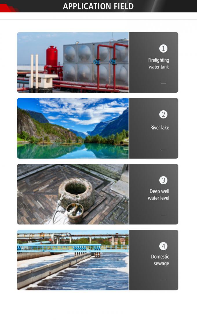 Rujia 4-20ma เครื่องตรวจจับระดับของของเหลวที่จมน้ํา เครื่องส่งสัญญาณ เครื่องตรวจจับระดับของน้ําแบบไฮโดรสตาติก สําหรับการบําบัดน้ําเสีย 4